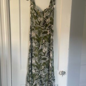 Reformation Floral Green Maxi Dress